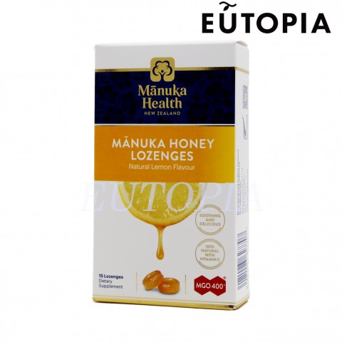 Manuka Health蜜紐康 MGO400+ (UMF13+)麥蘆卡蜂蜜檸檬潤喉糖15粒裝 9421023627707